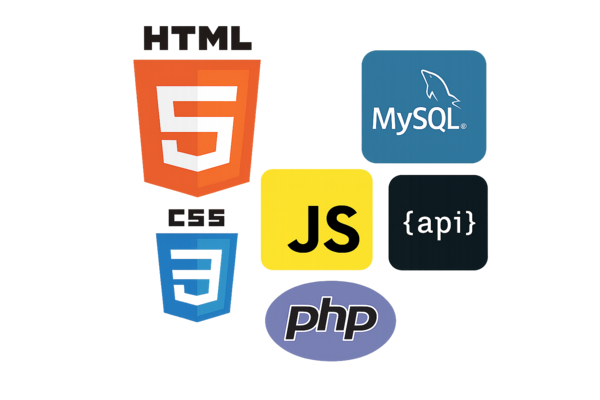 Html, css, JS, MySQL logos