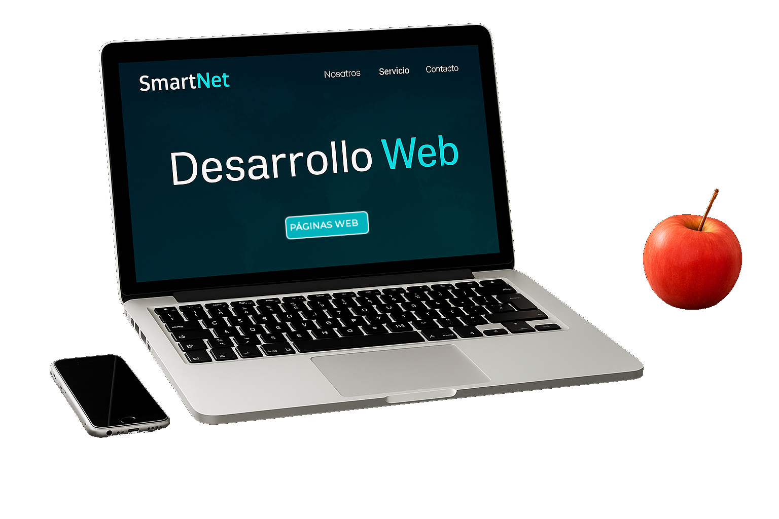 A modern, minimalist website design showcasing the importance of an online presence for a small business. A large, high-resolution hero image depicting the SmartNet Solutions brand name in a clean, striking font, overlaid on a serene, natural landscape with lush greenery and a warm, golden sunset glow. The foreground features a laptop and smartphone displaying the website, with the middle ground highlighting various digital marketing elements like social media icons, analytics data, and e-commerce features. The background subtly suggests the global reach and connectivity enabled by a professional web presence. Lighting is soft and diffused, with a sharp focus on the digital devices to emphasize their importance. The overall mood is one of modern, tech-savvy success and the power of a well-designed online platform for a thriving SmartNet Solutions business.